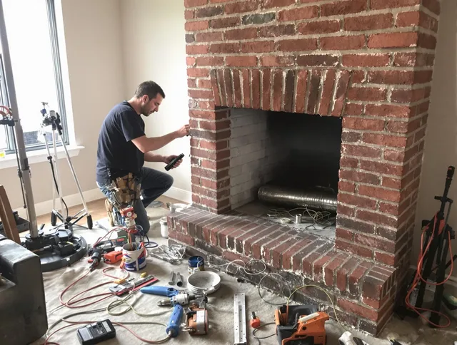 Westmont Chimney Sweep specialist finalizing chimney liner service in Westmont, CA