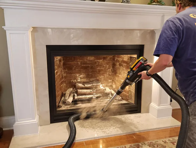 Fireplace cleaning performed by Westmont Chimney Sweep in Westmont, CA