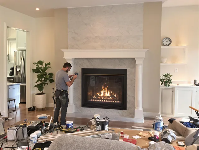 Newly installed fireplace by Westmont Chimney Sweep in Westmont, CA
