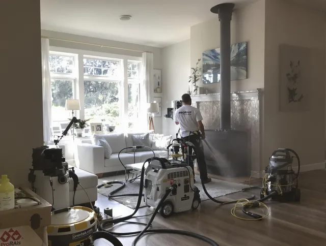 Soot removal service by Westmont Chimney Sweep for a fireplace in Westmont, CA
